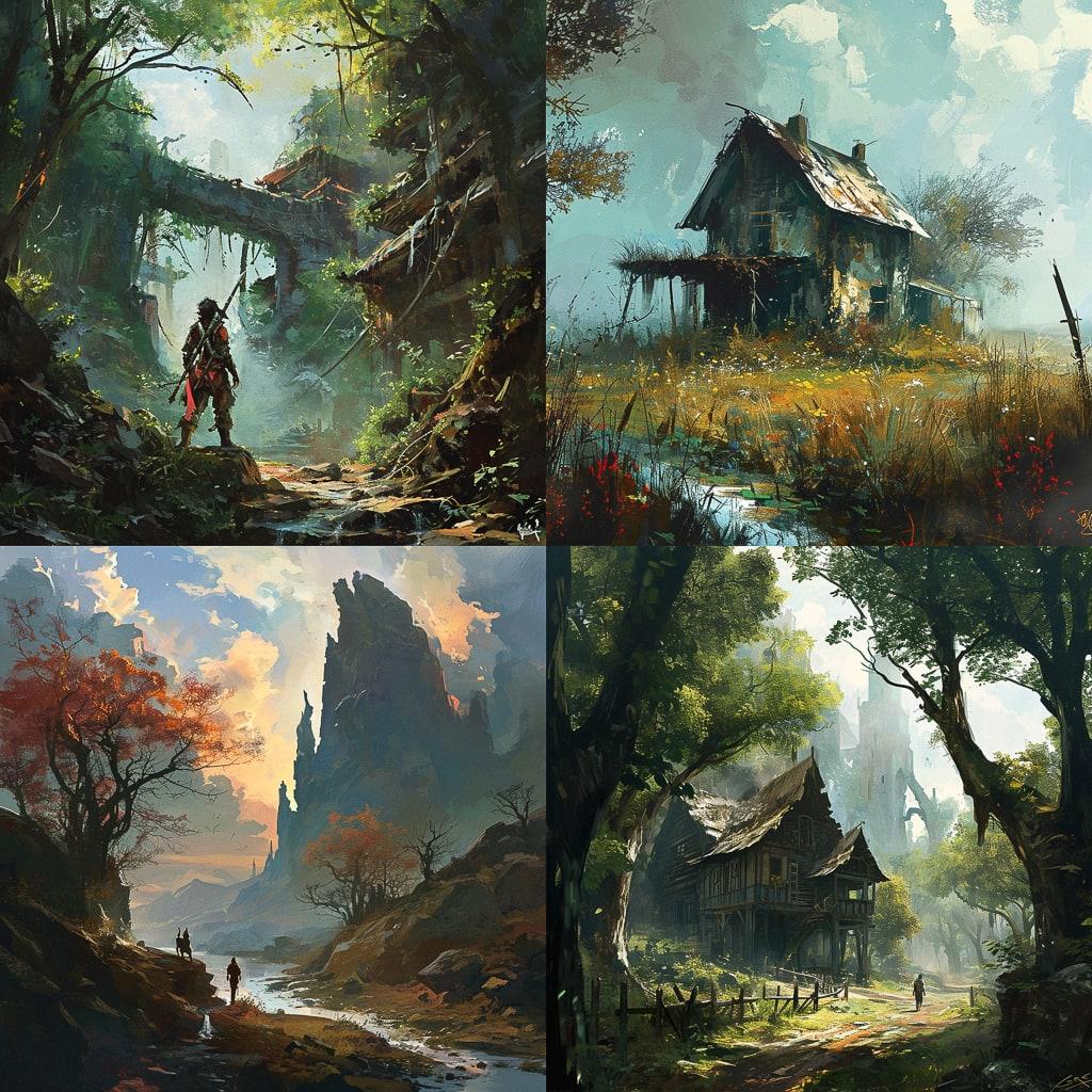 Concept art style, Midjourney V6, render 1 of 4