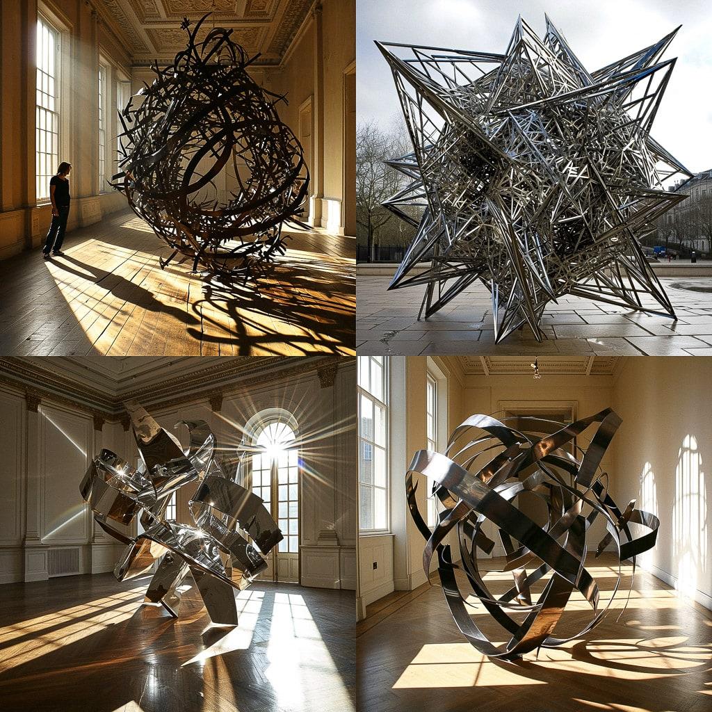 Conrad Shawcross style, Midjourney V6, render 1 of 4