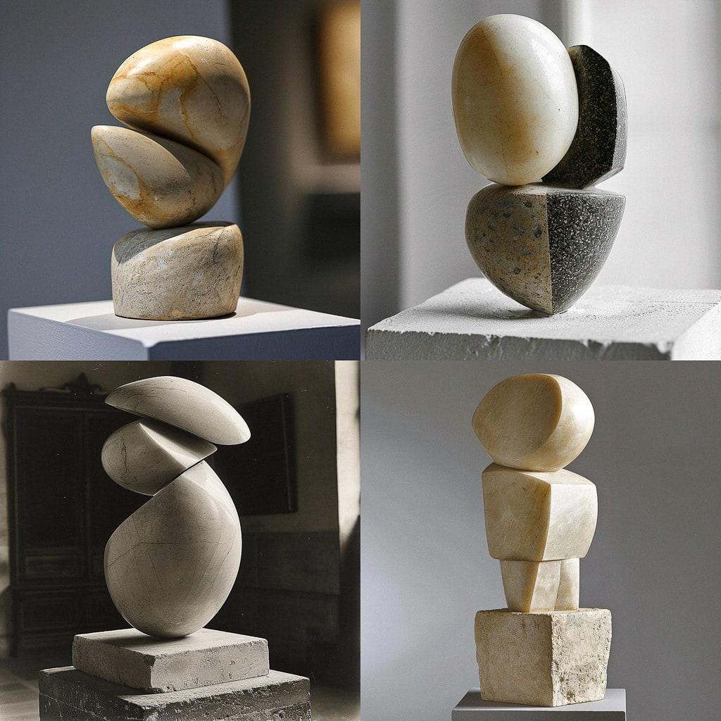 Constantin Brancusi style, Midjourney V6, render 1 of 4