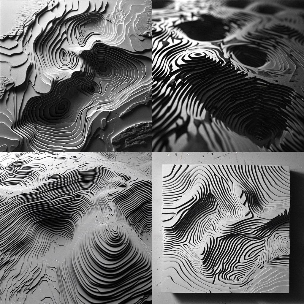 Contour plot style, Midjourney V6, render 1 of 4