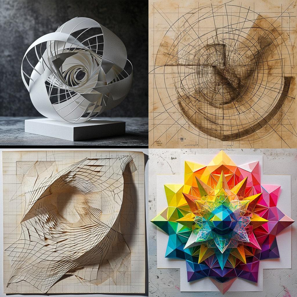 Coordinate system paper style, Midjourney V6, render 1 of 4