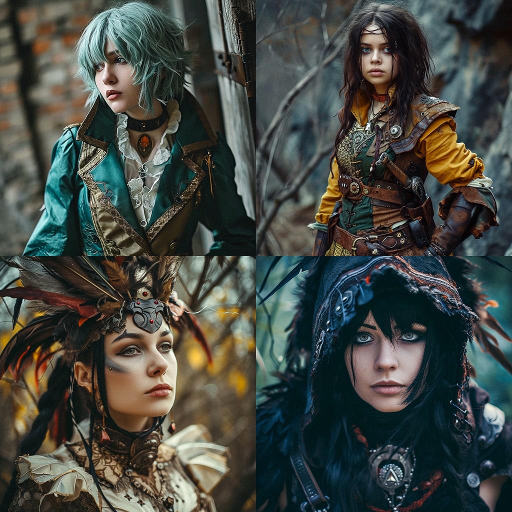 Cosplay fashion style, Midjourney V6, render 1 of 4