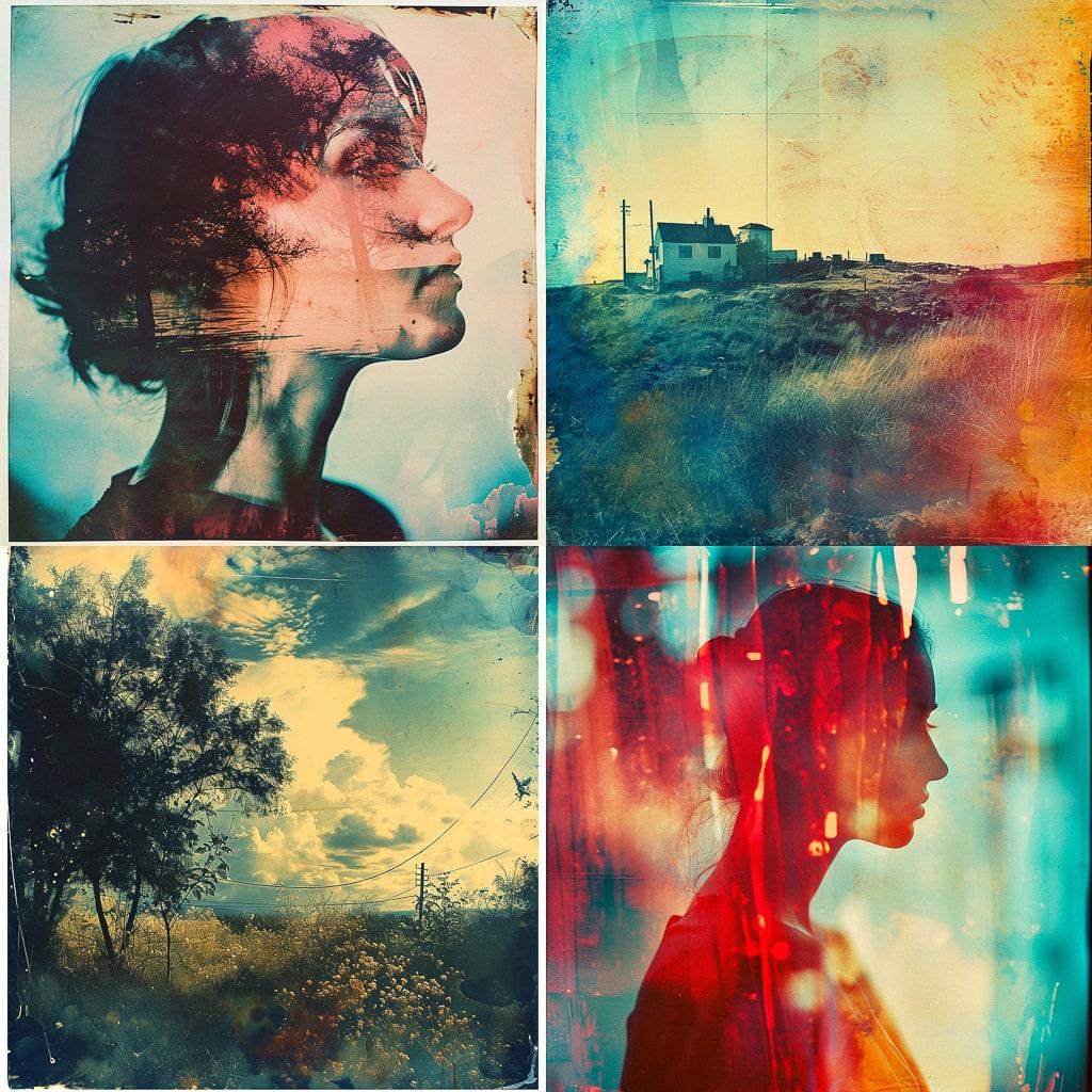 Cross processing print style, Midjourney V6, render 1 of 4