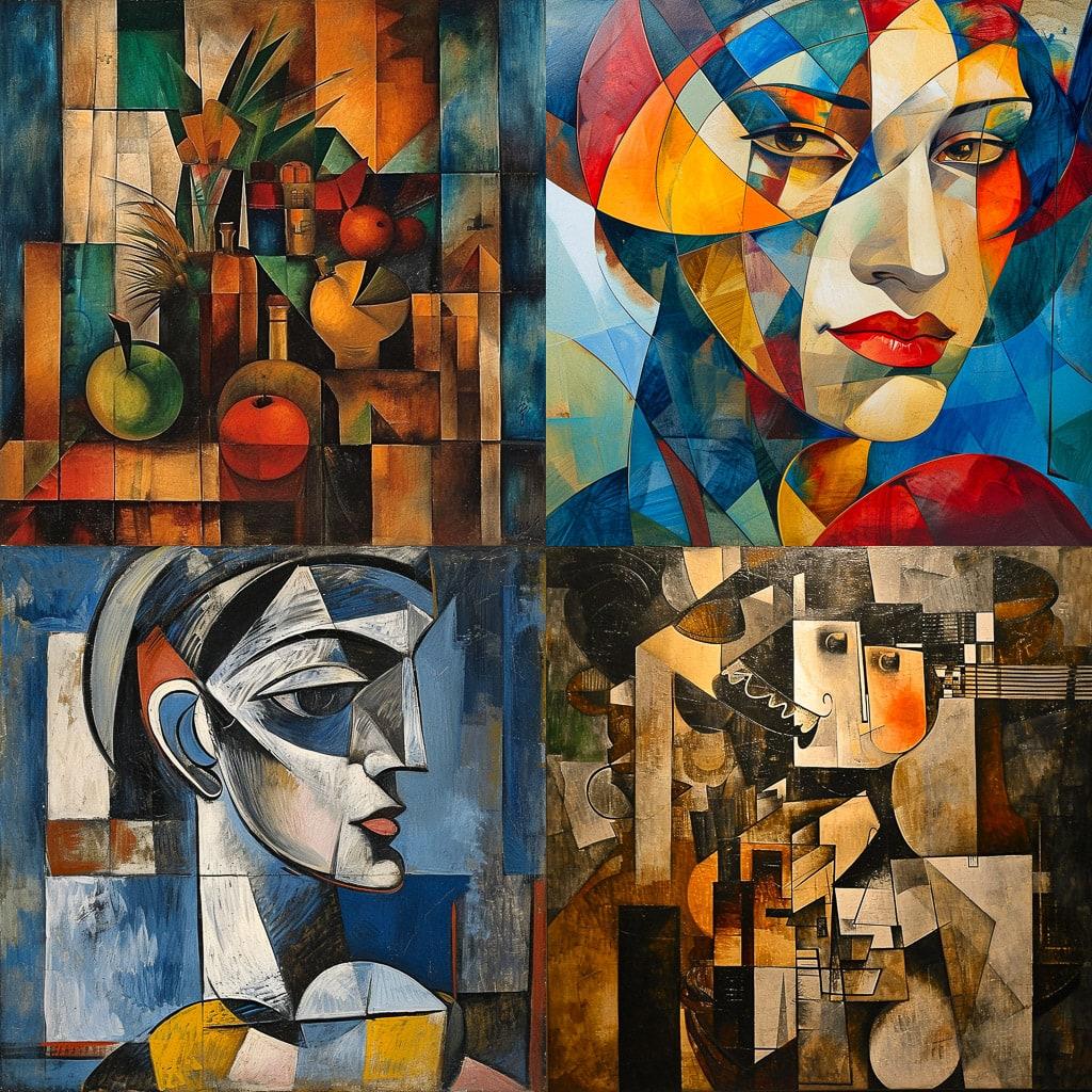 Cubism style, Midjourney V6, render 1 of 4