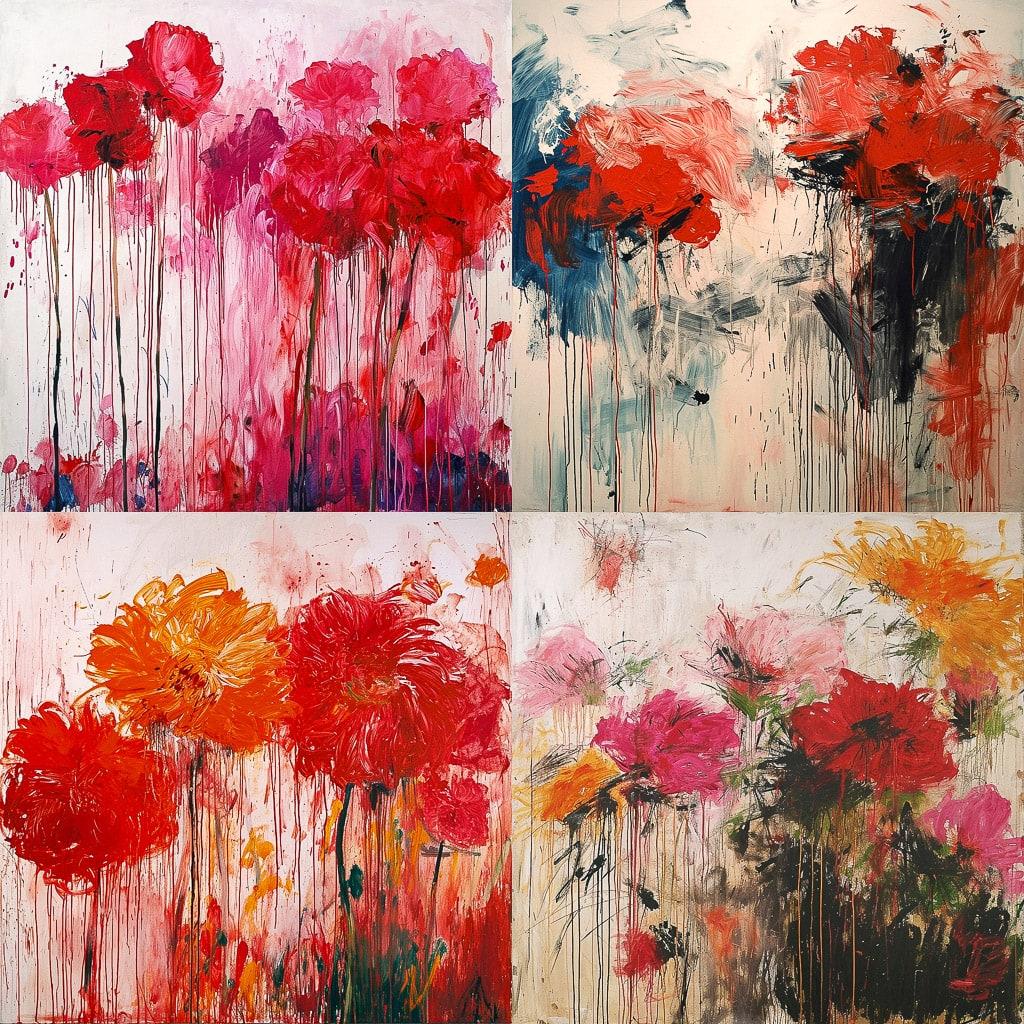 Cy Twombly style, Midjourney V6, render 1 of 4