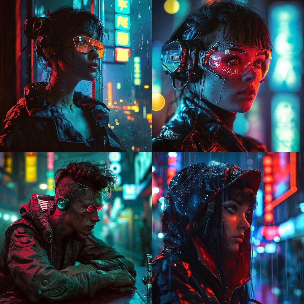 Cyberpunk style, Midjourney V6, render 1 of 4