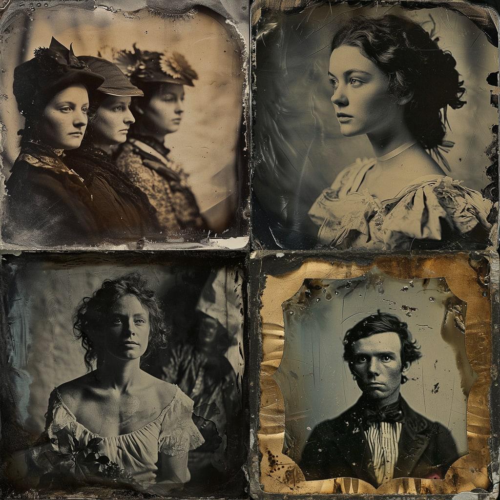 Daguerreotype style, Midjourney V6, render 1 of 4