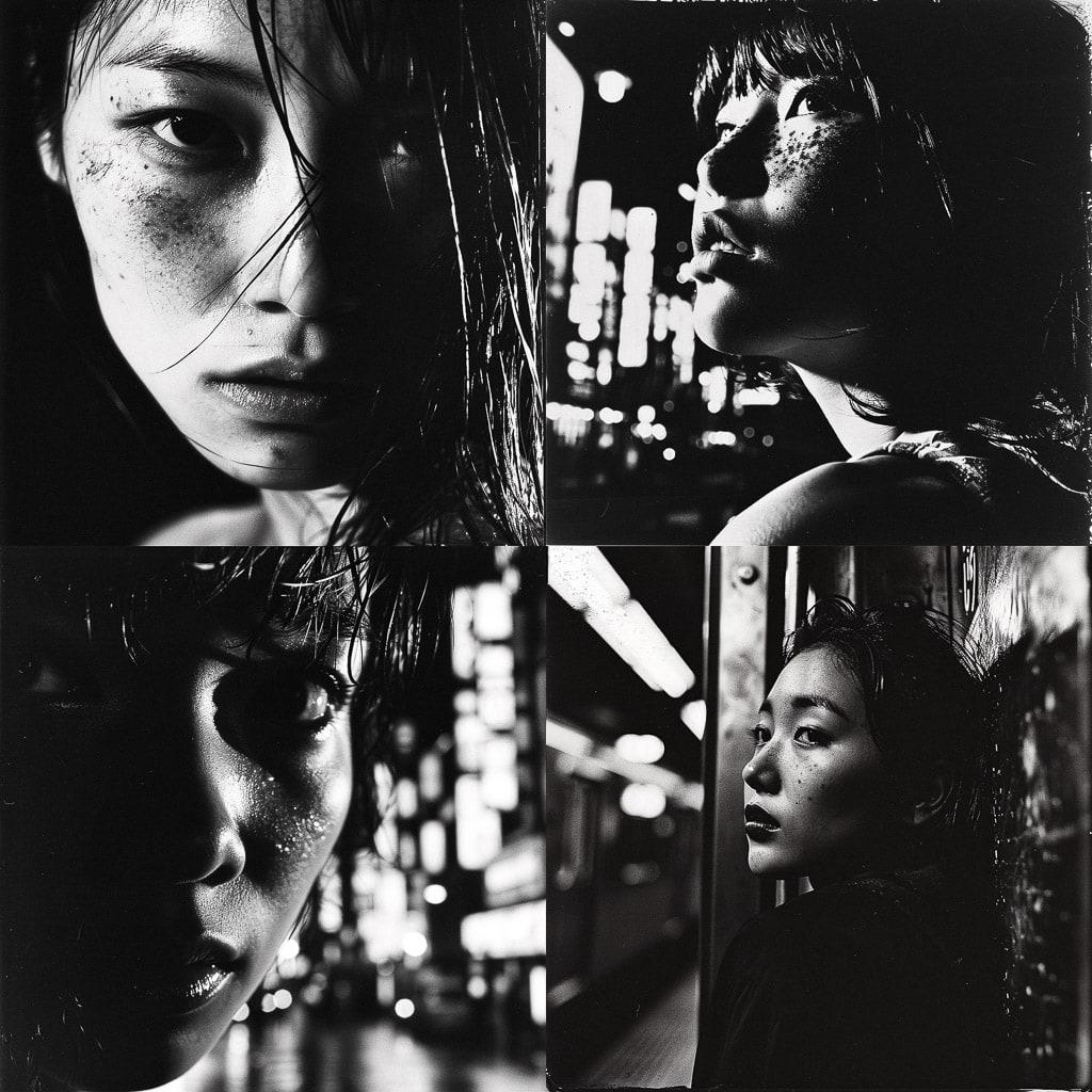 Daido Moriyama style, Midjourney V6, render 1 of 4