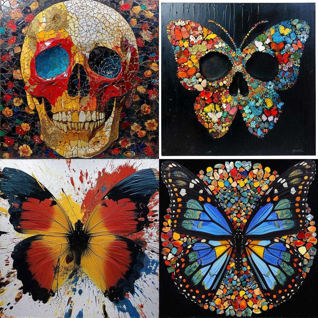 Damien Hirst style, Midjourney V6, render 1 of 4