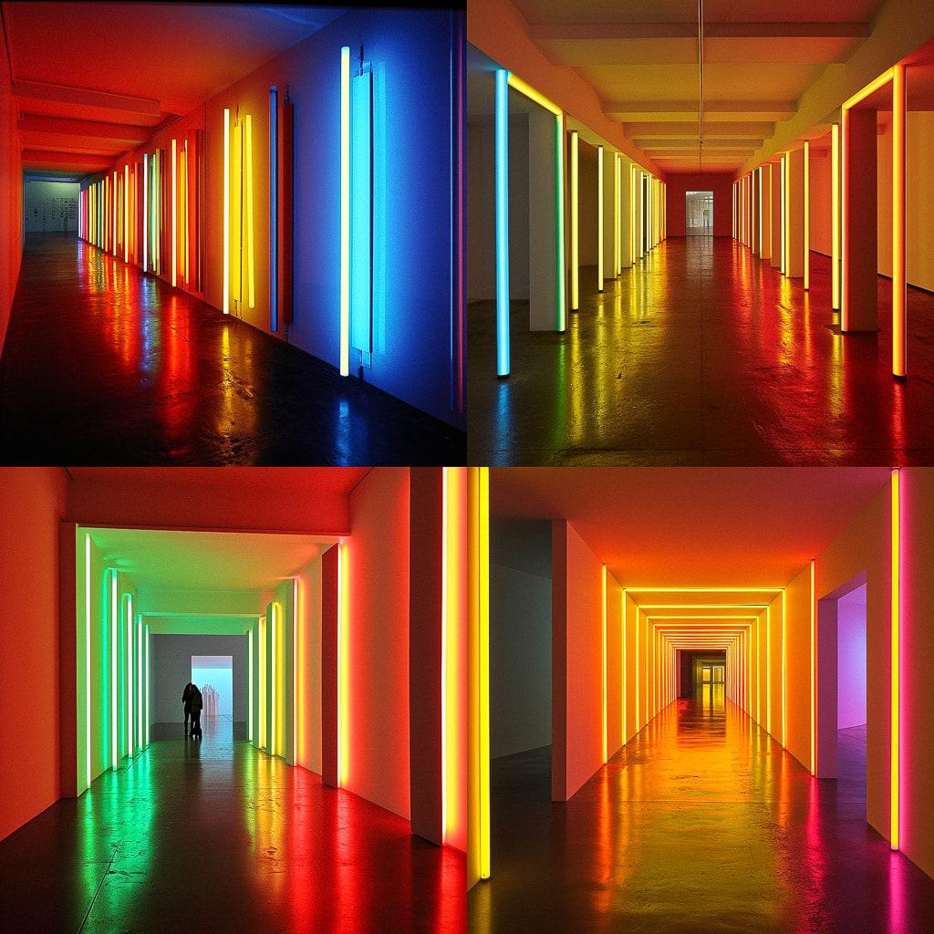 Dan Flavin style, Midjourney V6, render 1 of 4