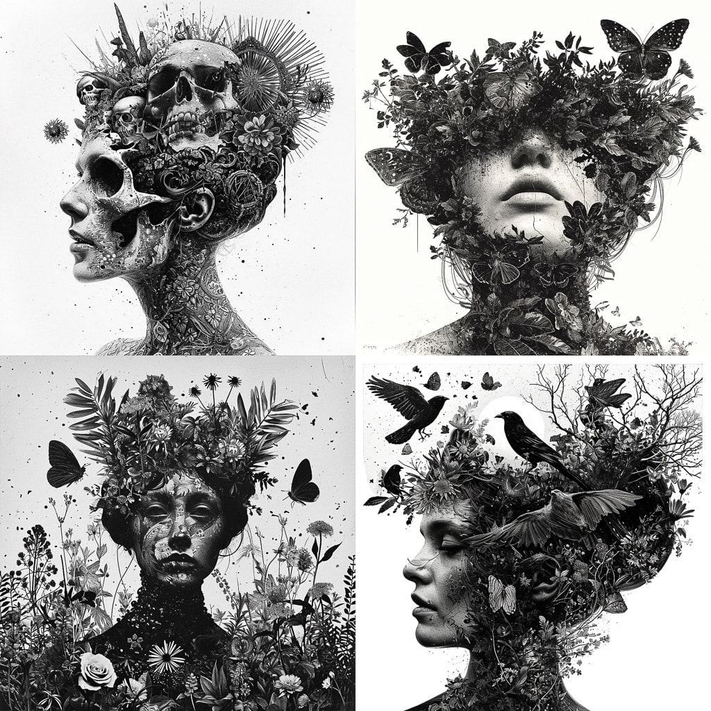 Dan Hillier style, Midjourney V6, render 1 of 4