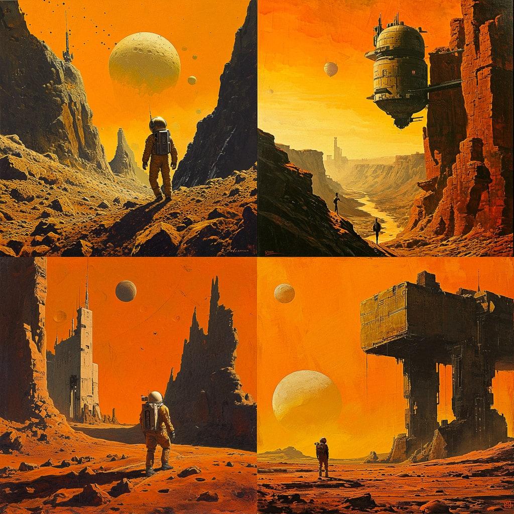 Dan McPharlin style, Midjourney V6, render 1 of 4