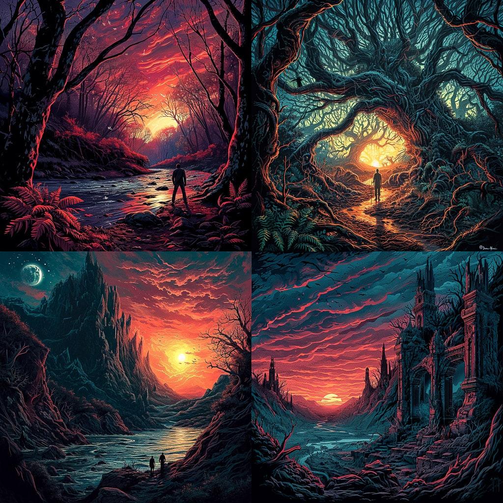 Dan Mumford style, Midjourney V6, render 1 of 4