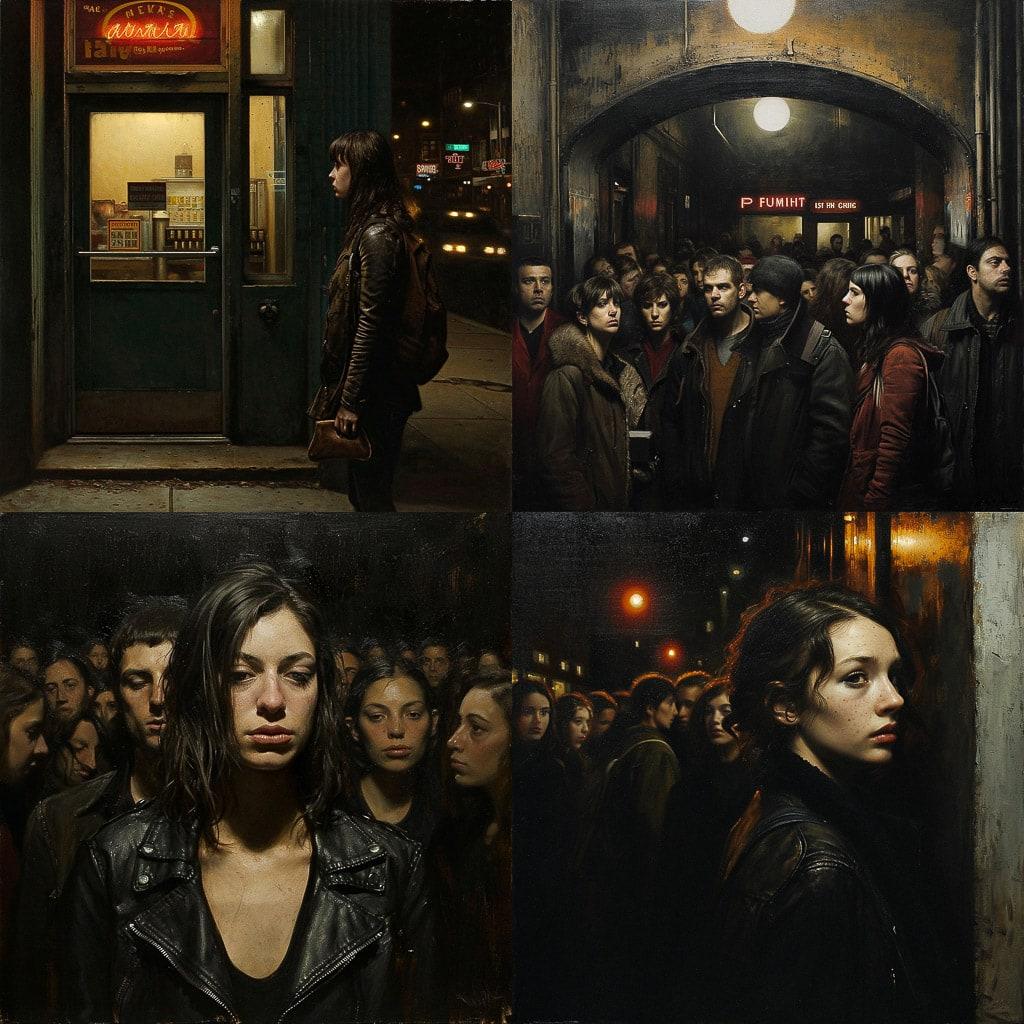 Dan Witz style, Midjourney V6, render 1 of 4