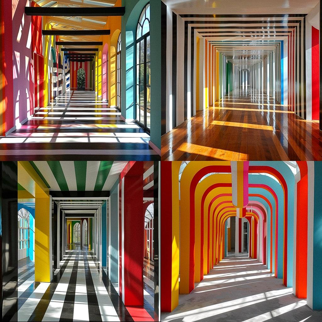 Daniel Buren style, Midjourney V6, render 1 of 4