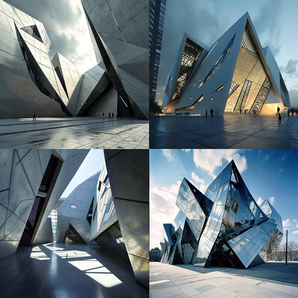 Daniel Libeskind style, Midjourney V6, render 1 of 4