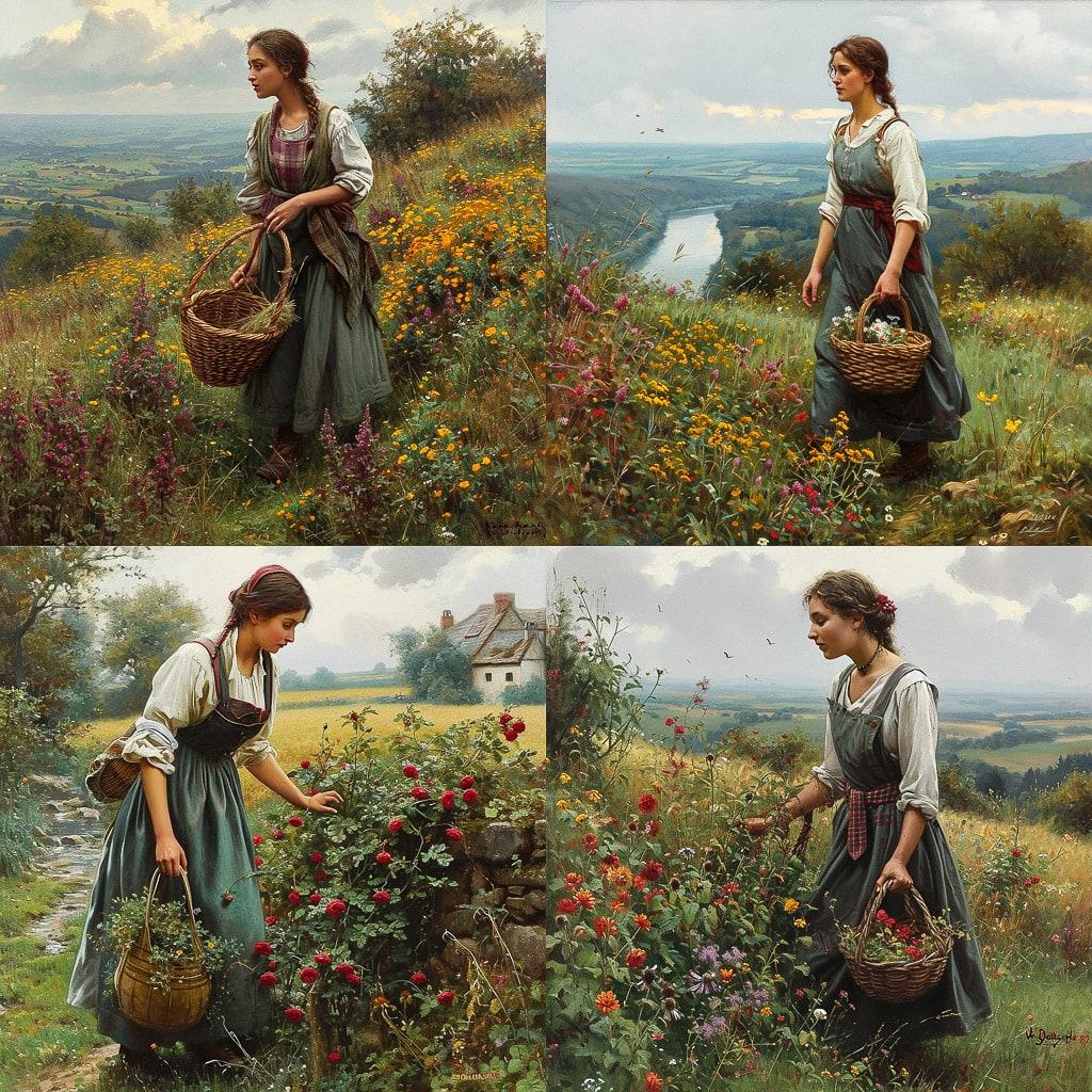 Daniel Ridgway Knight style, Midjourney V6, render 1 of 4