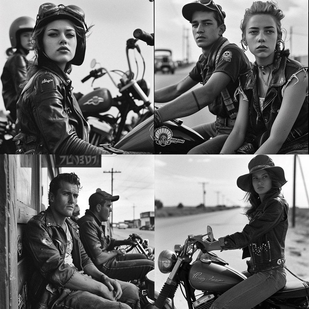 Danny Lyon style, Midjourney V6, render 1 of 4