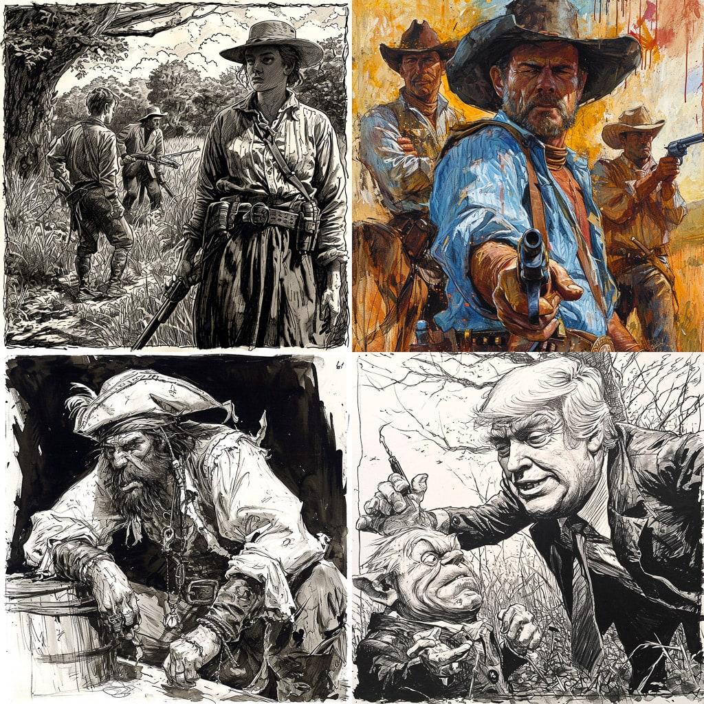 Daryl Cagle style, Midjourney V6, render 1 of 4