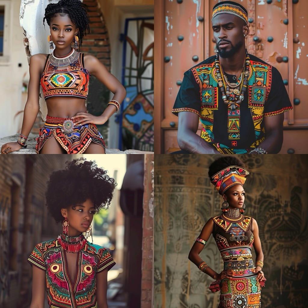 Dashiki fashion style, Midjourney V6, render 1 of 4
