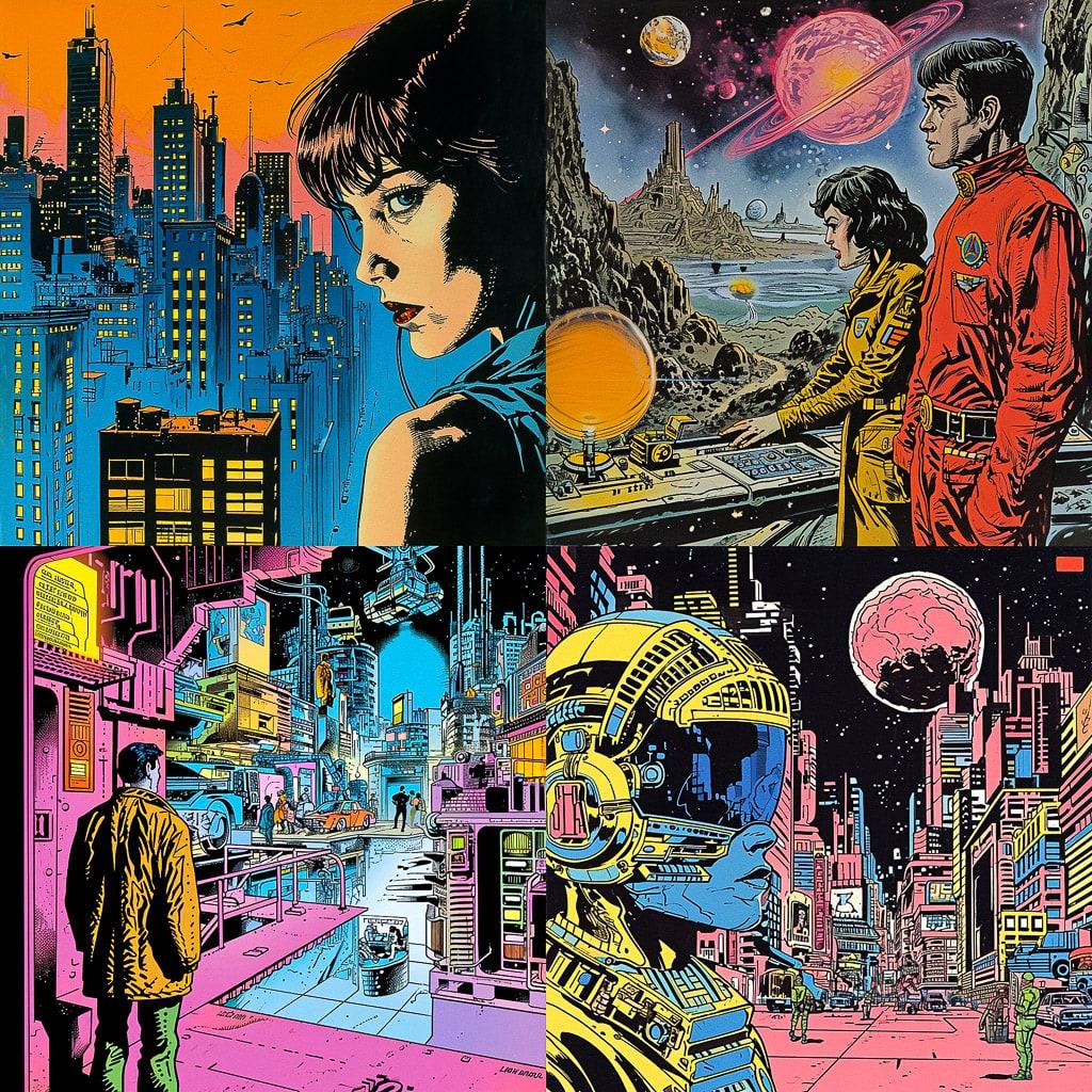 Dave Gibbons style, Midjourney V6, render 1 of 4