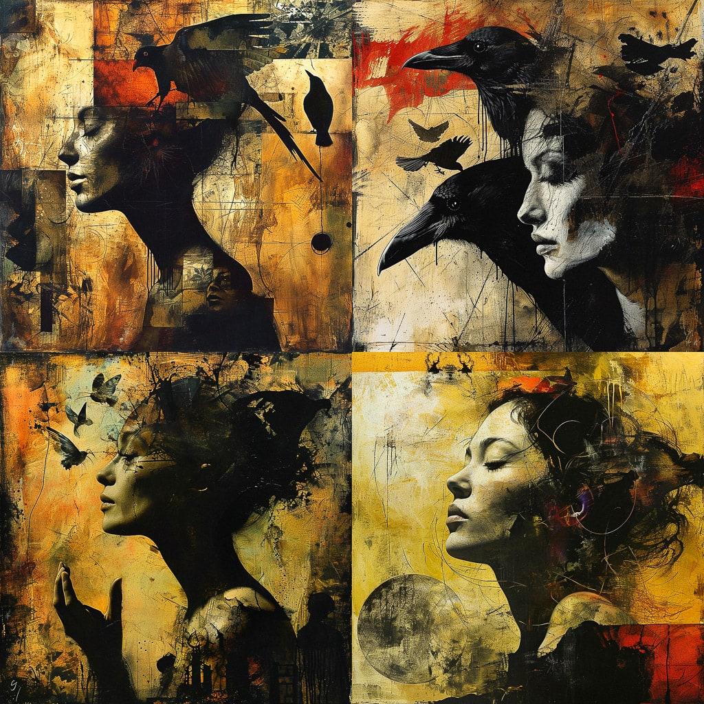 Dave McKean style, Midjourney V6, render 1 of 4