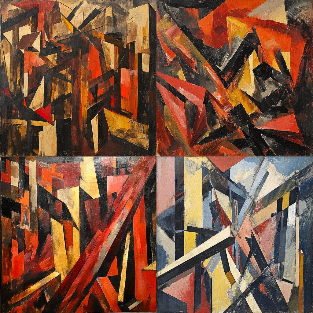 David Bomberg style, Midjourney V6, render 1 of 4