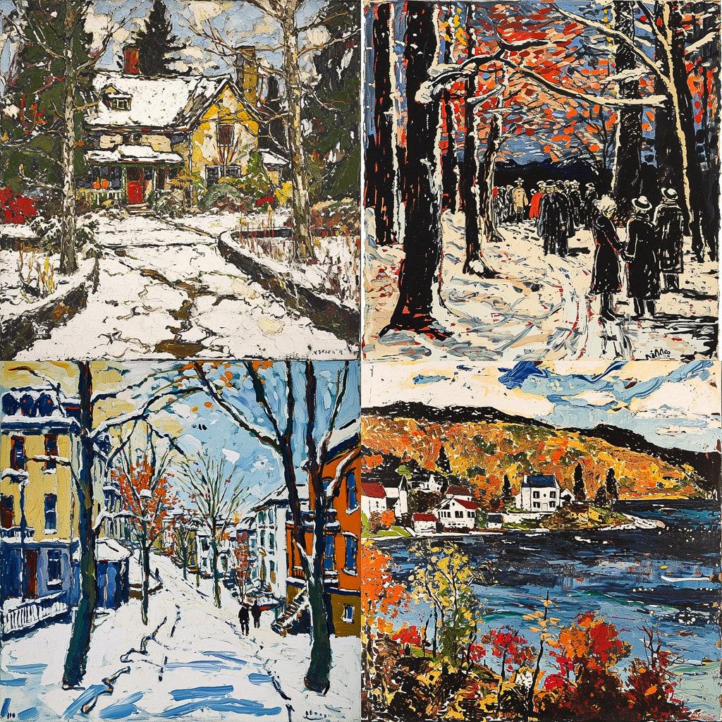 David Brown Milne style, Midjourney V6, render 1 of 4
