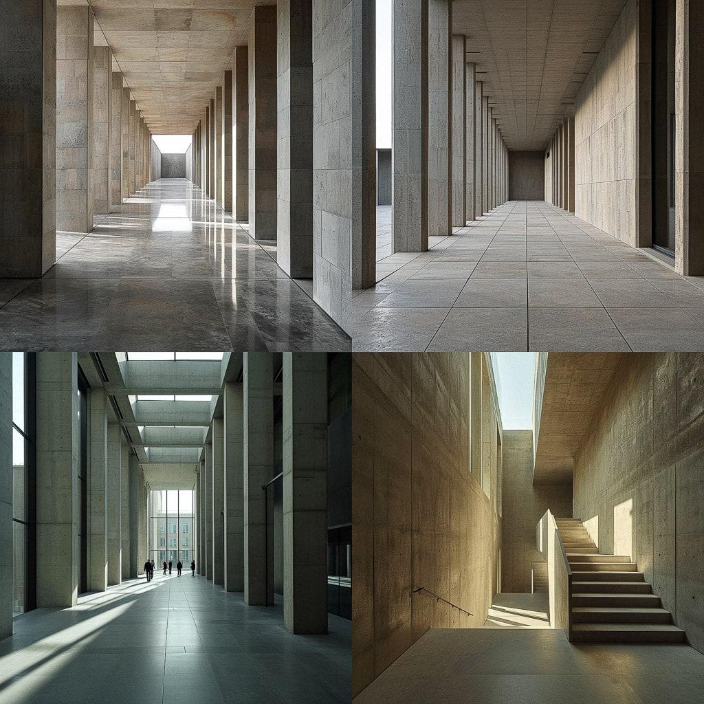 David Chipperfield style, Midjourney V6, render 1 of 4