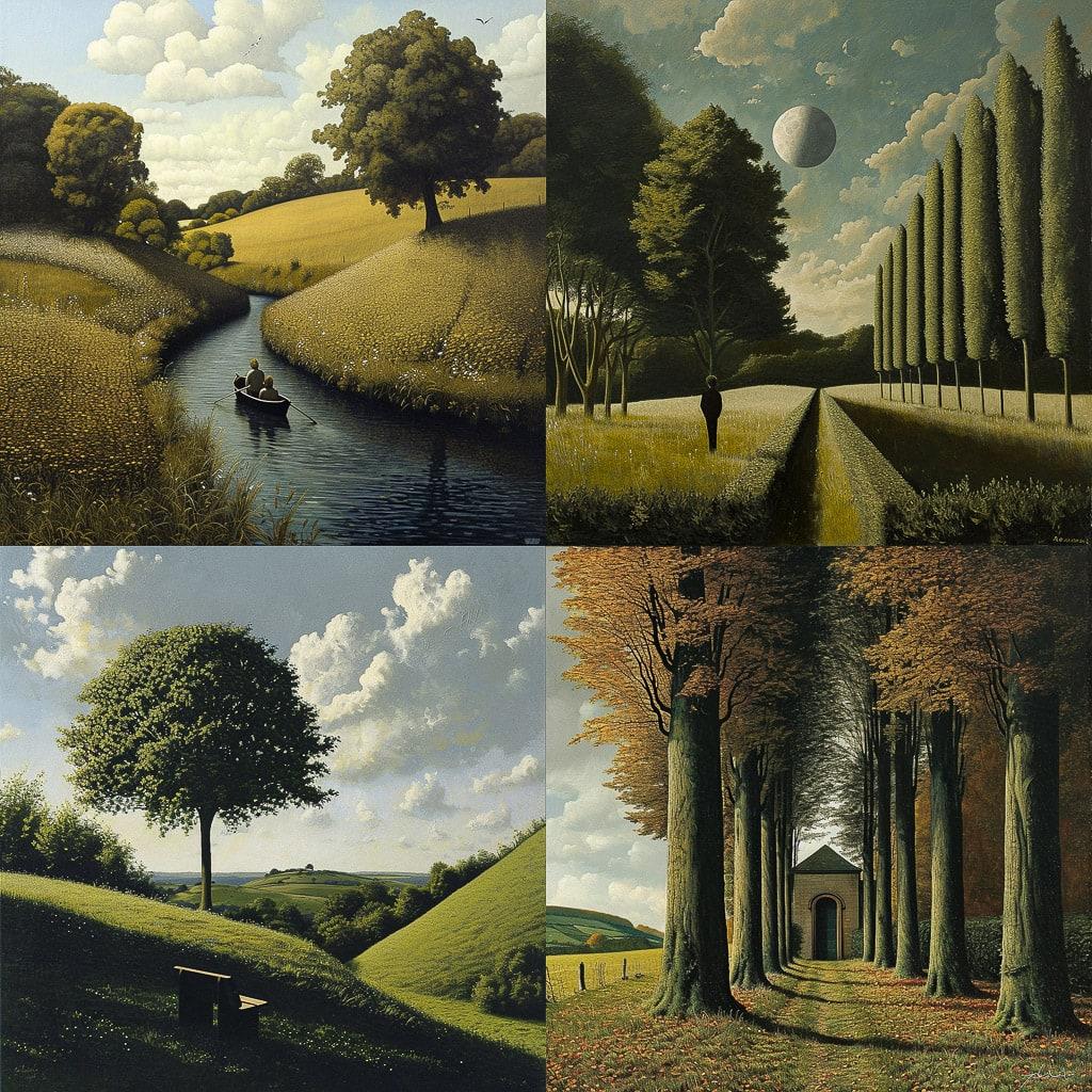 David Inshaw style, Midjourney V6, render 1 of 4