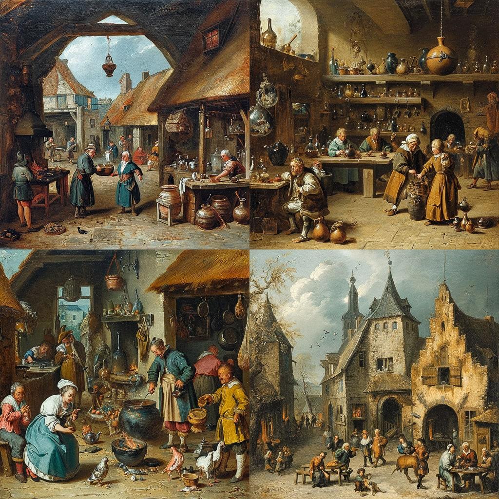 David Teniers the Younger style, Midjourney V6, render 1 of 4