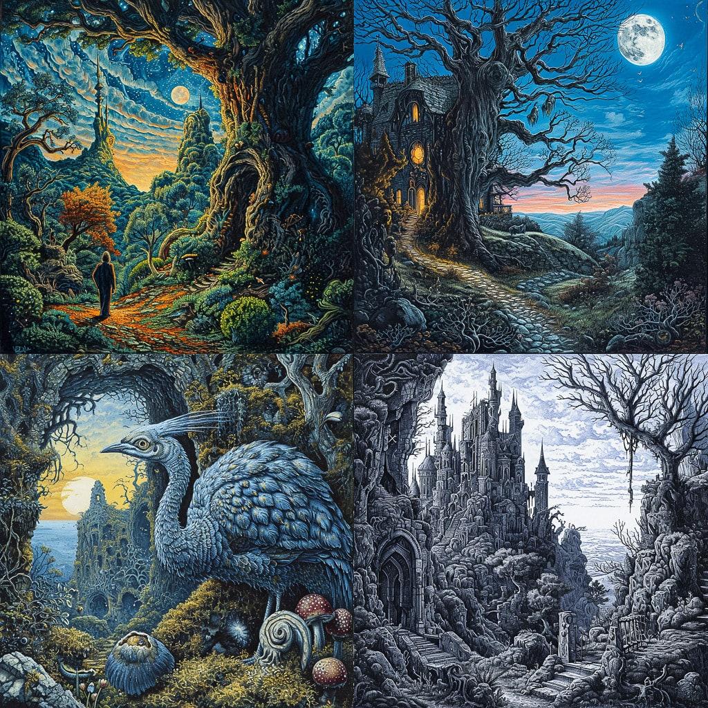 David Welker style, Midjourney V6, render 1 of 4