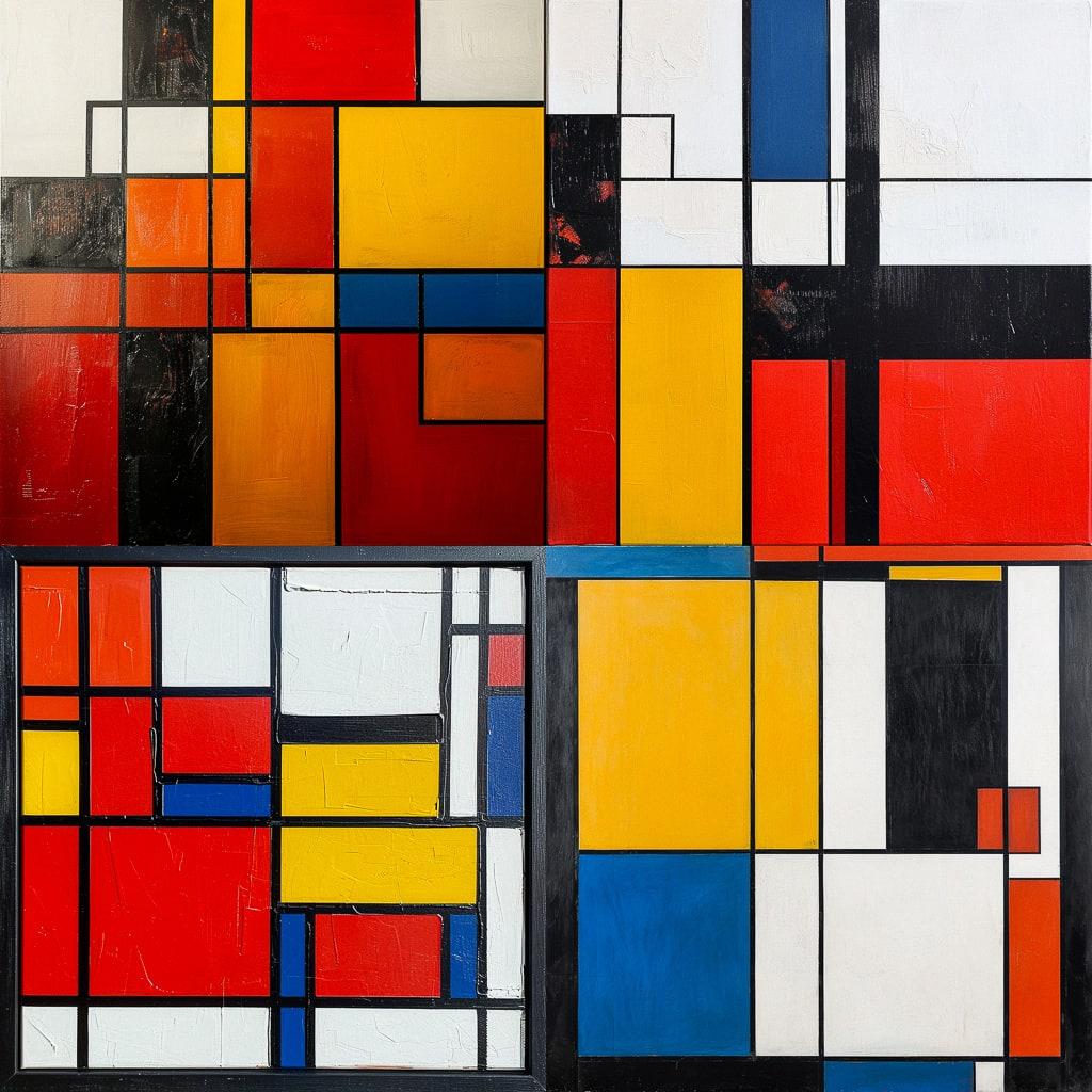 De Stijl style, Midjourney V6, render 1 of 4