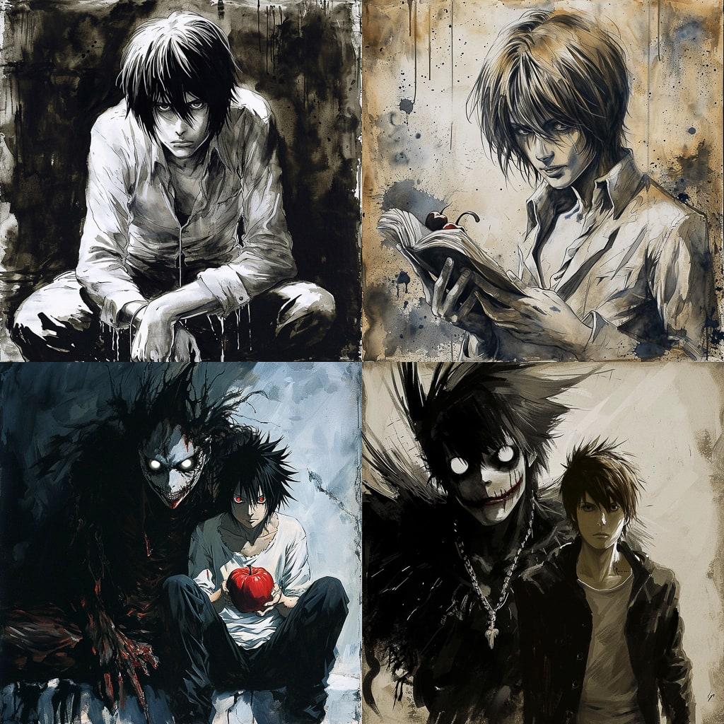 Death Note style, Midjourney V6, render 1 of 4