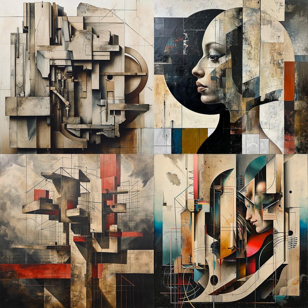 Deconstructivism style, Midjourney V6, render 1 of 4