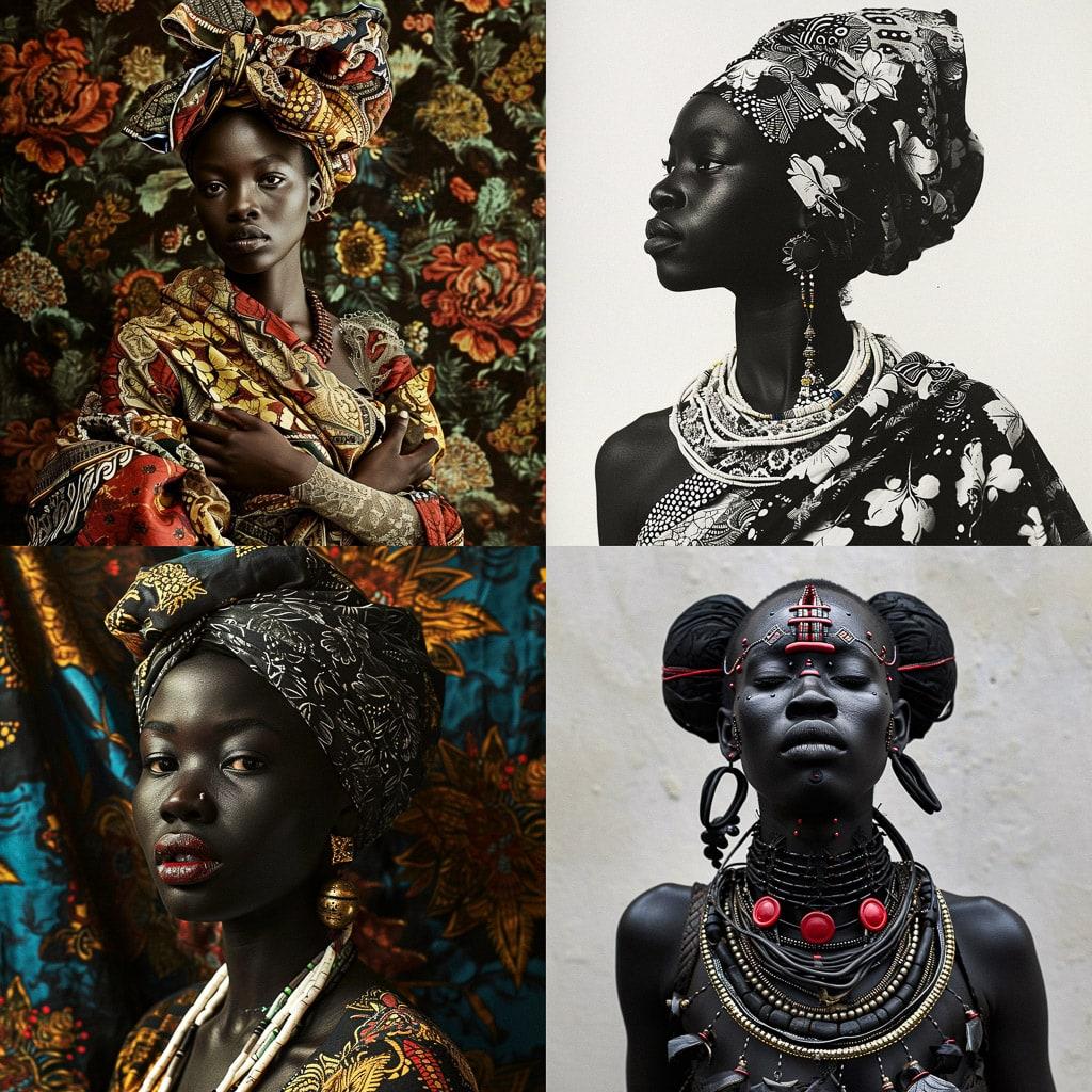 Delphine Diallo style, Midjourney V6, render 1 of 4