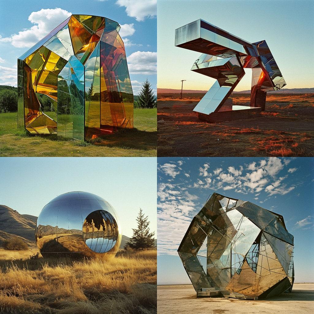 Dennis Oppenheim style, Midjourney V6, render 1 of 4