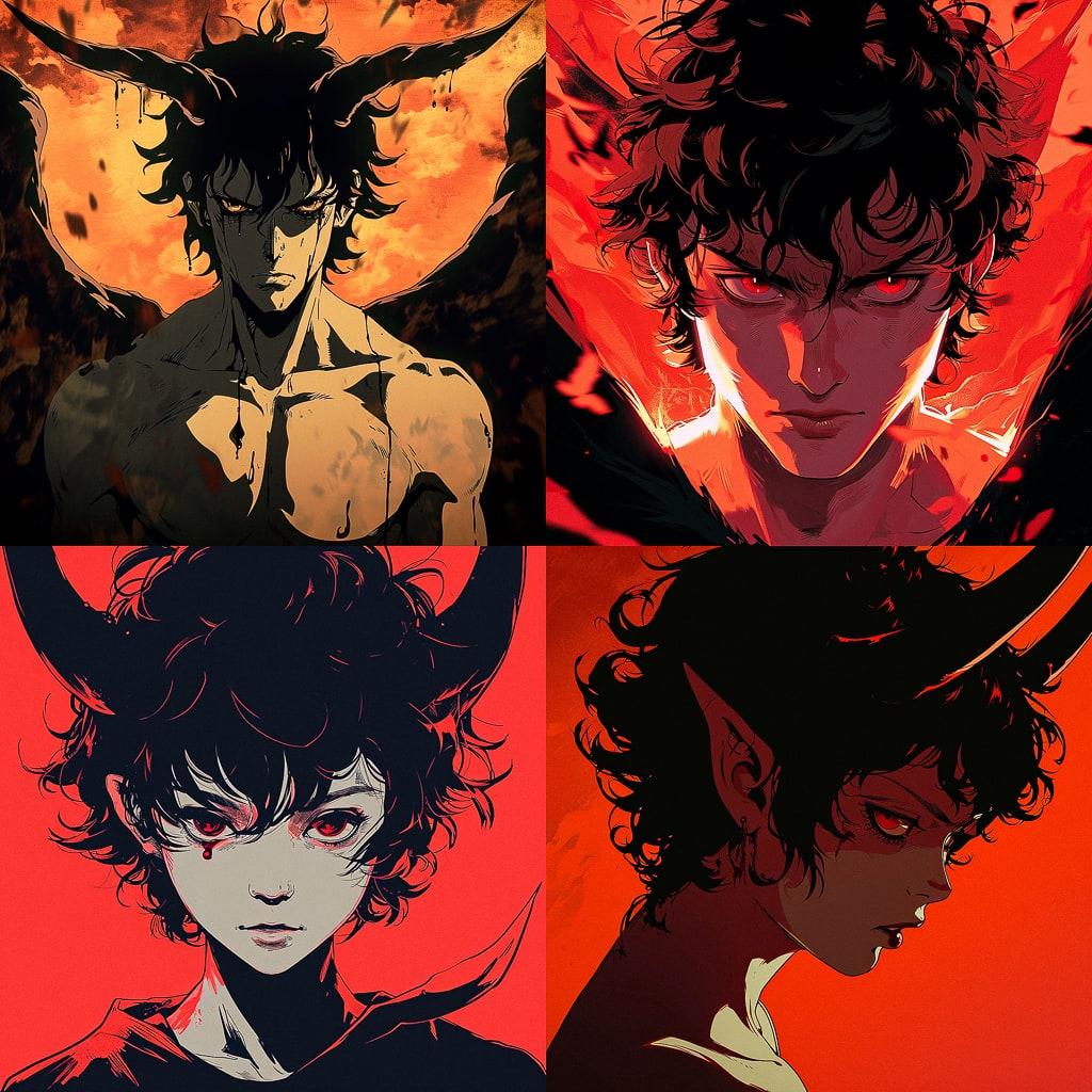 Devilman Crybaby style, Midjourney V6, render 1 of 4