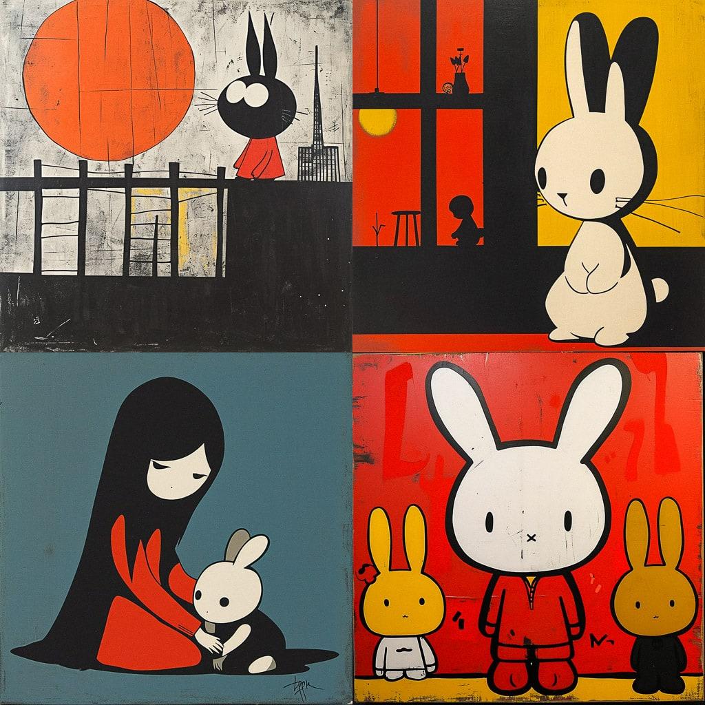 Dick Bruna style, Midjourney V6, render 1 of 4