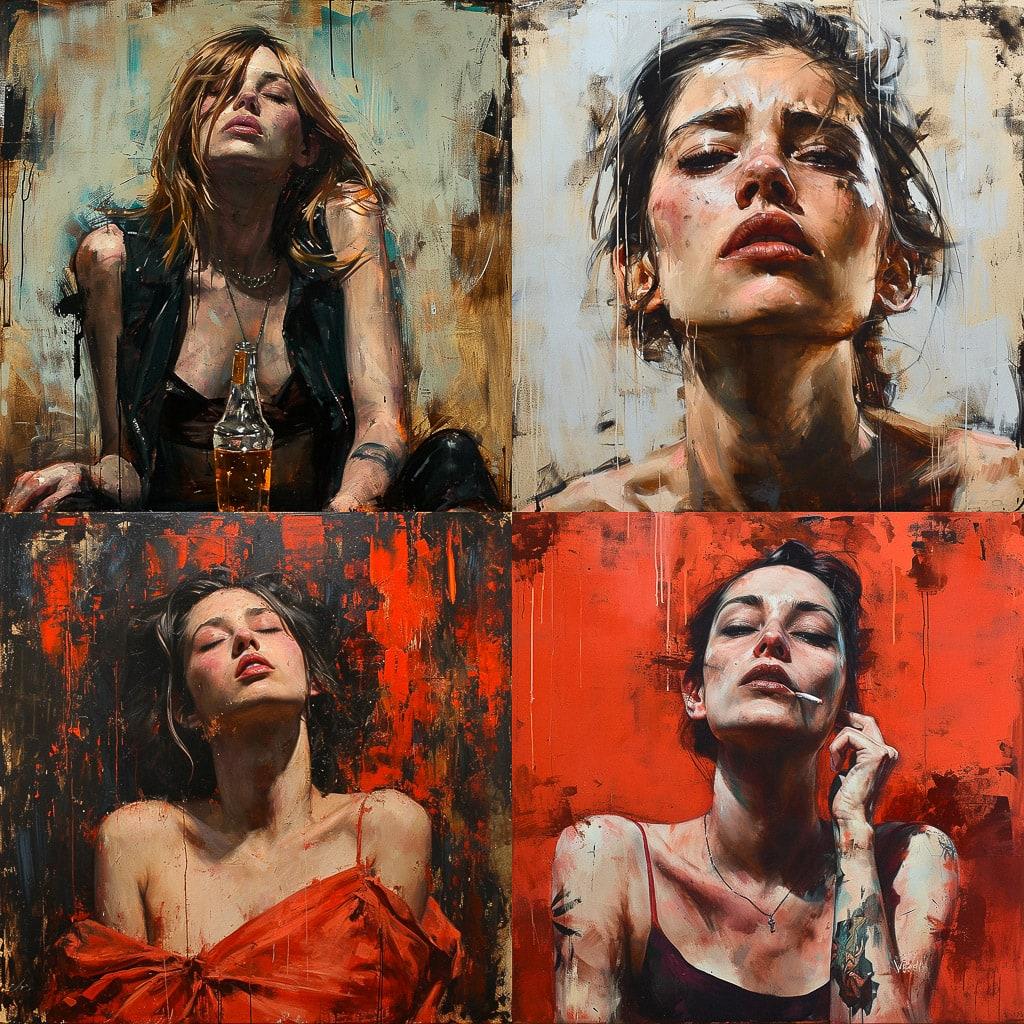 Diego Dayer style, Midjourney V6, render 1 of 4