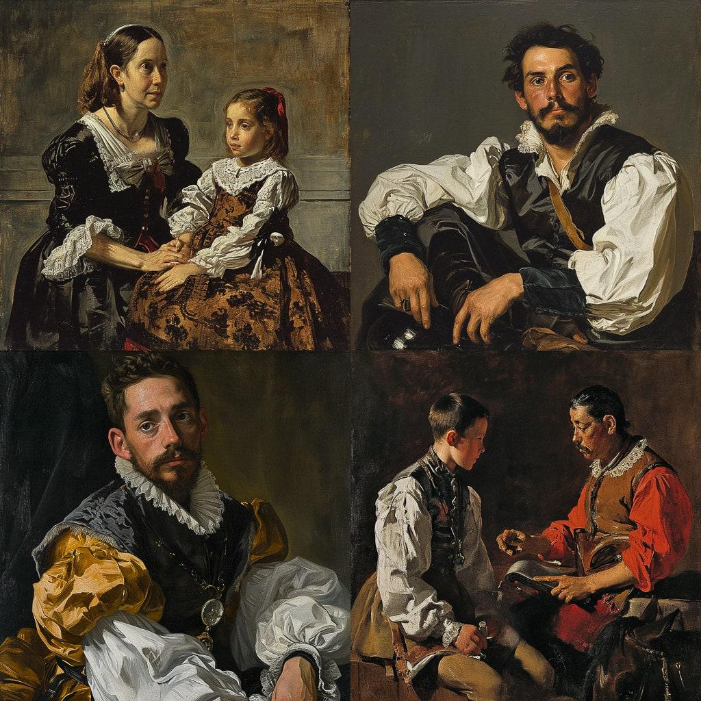 Diego Velazquez style, Midjourney V6, render 1 of 4