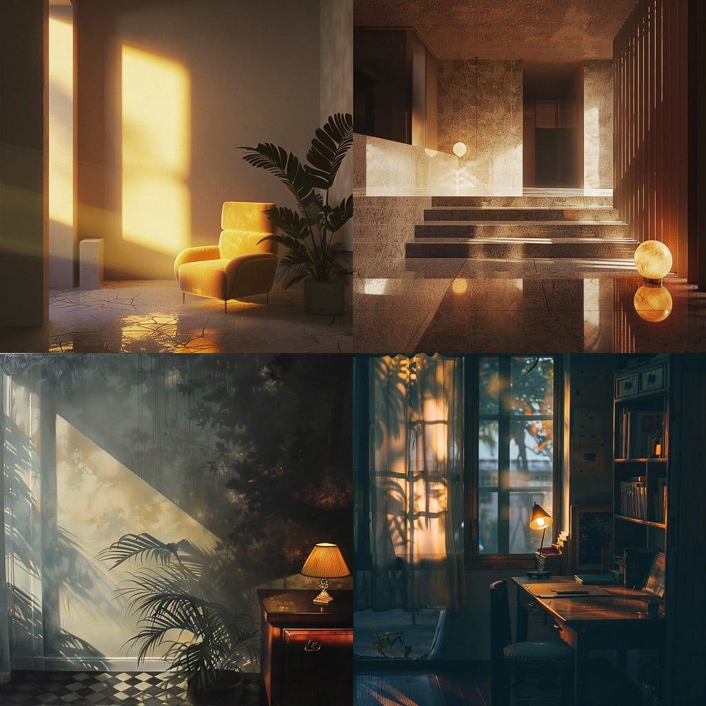 Diffused lighting style, Midjourney V6, render 1 of 4