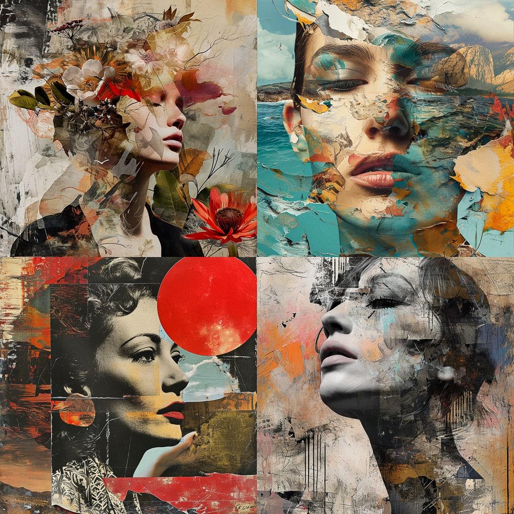 Digital collage style, Midjourney V6, render 1 of 4