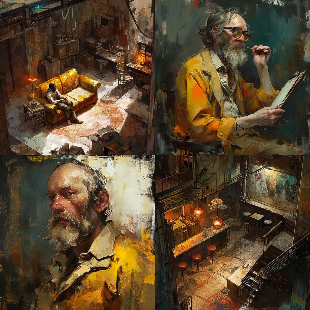 Disco Elysium style, Midjourney V6, render 1 of 4