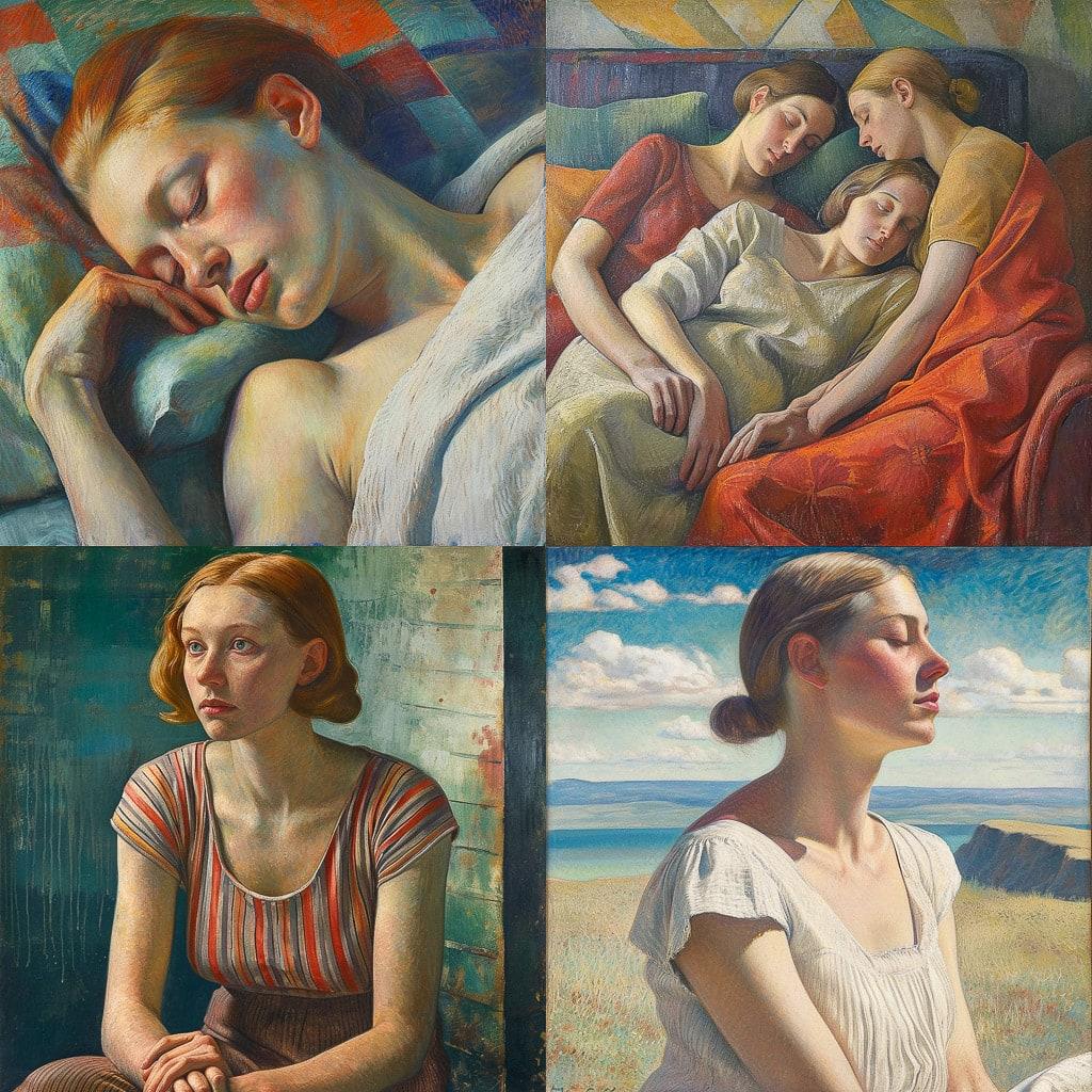 Dod Procter style, Midjourney V6, render 1 of 4