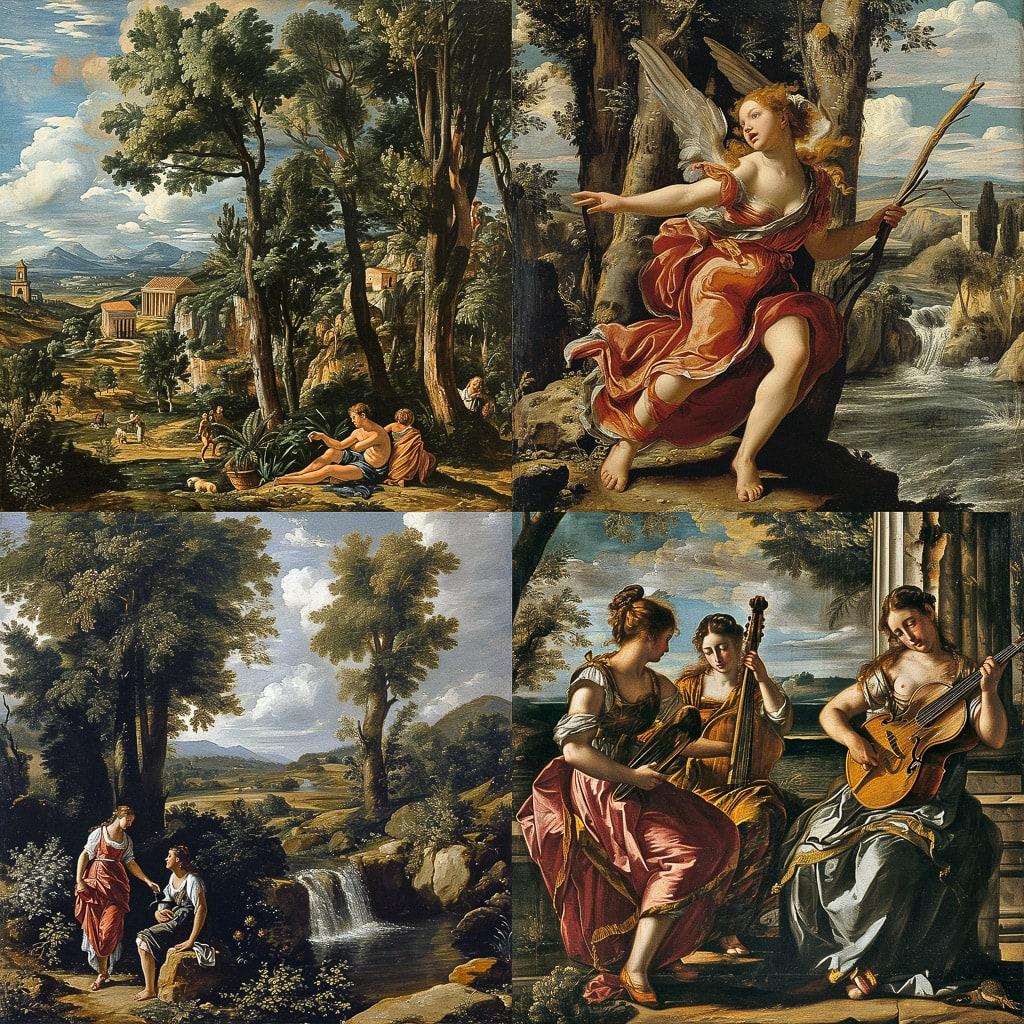 Domenichino style, Midjourney V6, render 1 of 4
