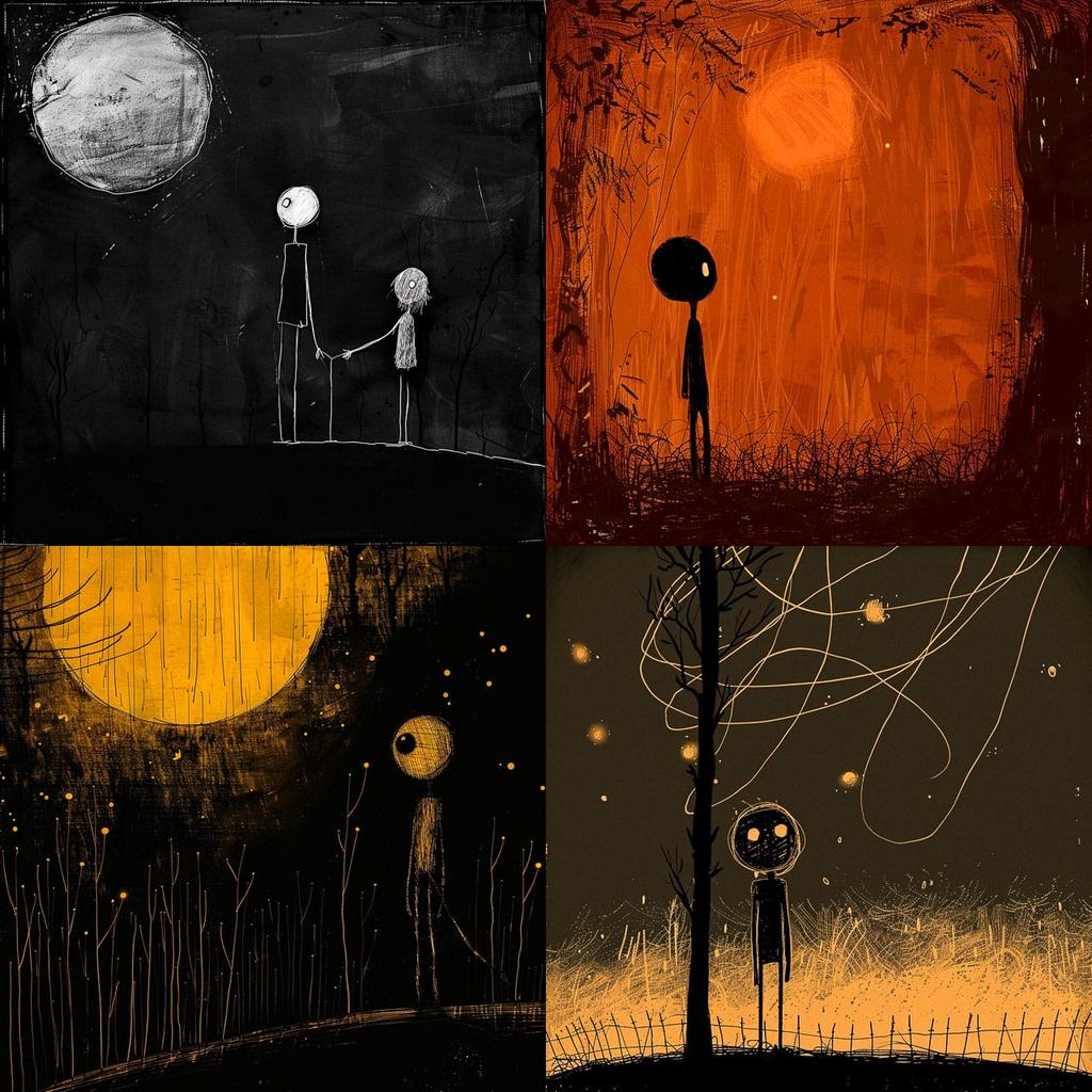 Don Hertzfeldt style, Midjourney V6, render 1 of 4