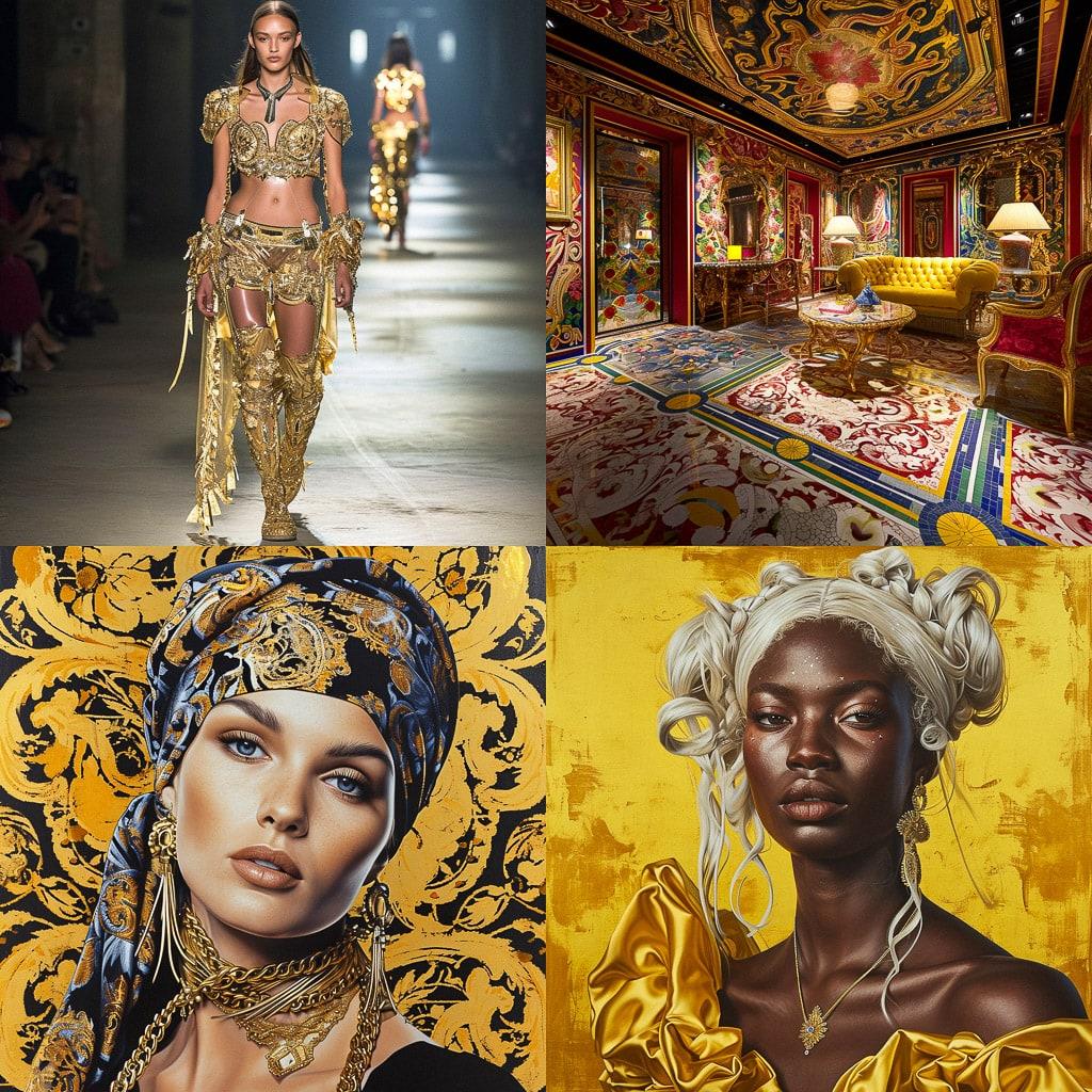 Donatella Versace style, Midjourney V6, render 1 of 4