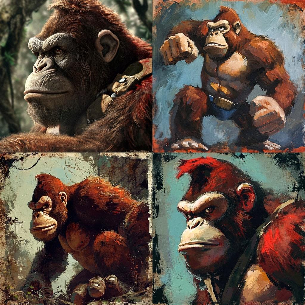 Donkey Kong style, Midjourney V6, render 1 of 4