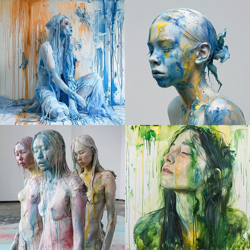 Donna Huanca style, Midjourney V6, render 1 of 4